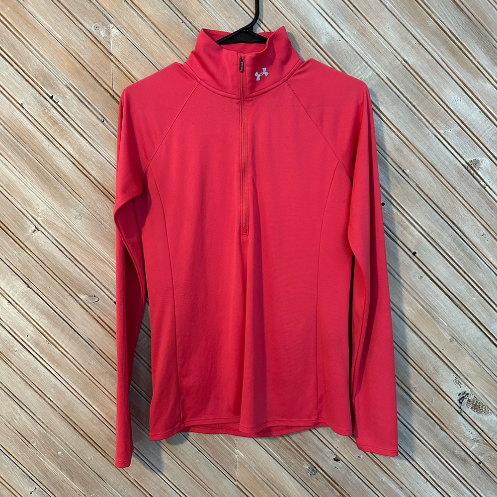 Under Armour Heat Gear Pink Women's Quarter-Zip Athletic Shirt